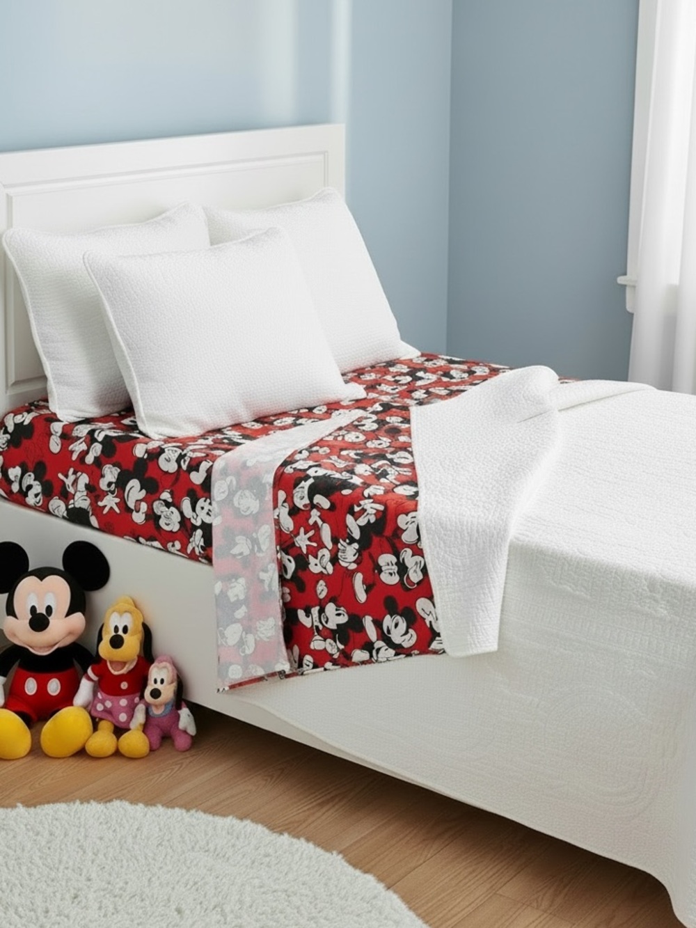 Vintage 80's Mickey Mouse Twin Sheet Set
